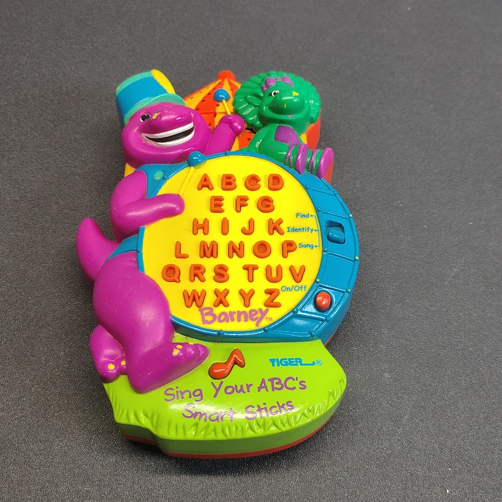 Rare Tiger Barney Sing Your ABCs Smart Sticks Kids Purple Vintage 1999 Toy